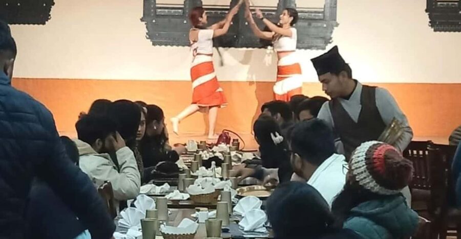Authentic Nepali Evening: Traditional Food and Cultural Show - A welcome drink and a traditional setting